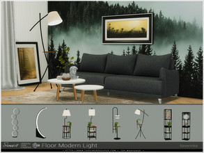 Sims 4 — Floor Modern Light by Severinka_ — A set of floor lamps in a modern style. The set includes 8 lamps of various