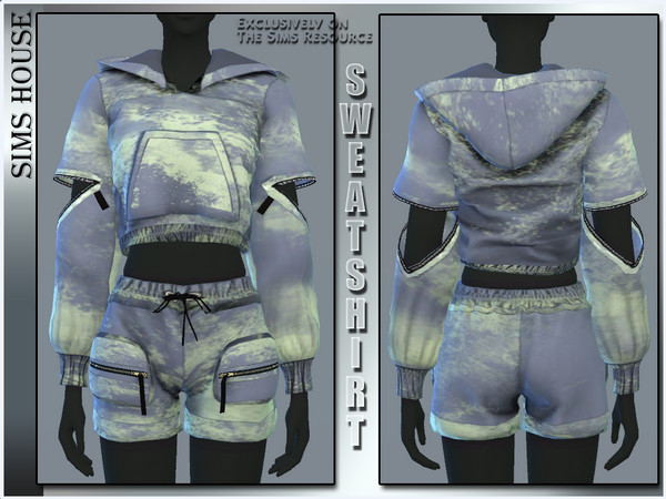 Sims 4 — Women's sweatshirt (SET) by Sims_House — Women's sweatshirt (SET) 6 options. Women's hoodie for The Sims 4.