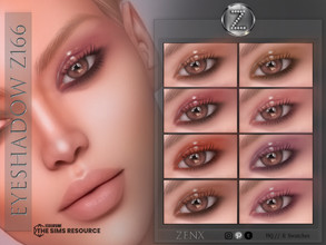 Sims 4 — EYESHADOW Z166 by ZENX — -Base Game -All Age -For Female -8 colors -Works with all of skins -Compatible with HQ