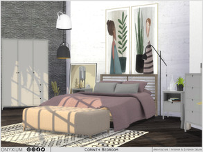 Sims 4 — Corinth Bedroom by Onyxium — Onyxium@TSR Design Workshop Bedroom Collection | Belong To The 2023 Year