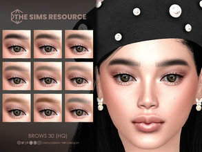 Sims 4 — Brows 30 (HQ)  by Caroll912 — A 9-swatch soft and bushy eyebrows in different tones of black, brown, auburn,