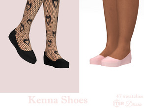 Sims 4 — Kenna Shoes by Dissia — Low platform ballet velvet shoes Available in 47 swatches