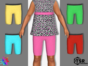 Sims 4 — Short Plain Leggings by Pelineldis — Short leggings in blue, red, green, yellow and pink.