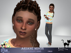 Sims 4 — Ariane Minon by Merit_Selket — Ariane is a chaotic, but creative kid Ariane Minon Child artistic Prodigy chaotic