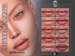 Sims 4 — LIPSTICK Z279 by ZENX — -Base Game -All Age -For Female -10 colors -Works with all of skins -Compatible with HQ