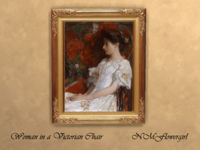 Sims 4 — Woman in a Victorian Chair by nmflowergirl — There is never enough artwork! So I set out to find beautiful works