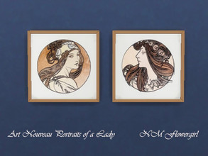 Sims 4 — Art Nouveau Portraits of a Lady by nmflowergirl — There is never enough artwork! So I set out to find beautiful