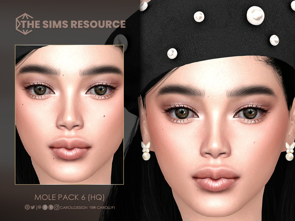 Sims 4 — Mole Pack 6 (HQ) by Caroll912 — A 10-swatch mole set in shades of light and medium-dark brown. The texture comes