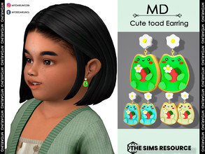 Sims 4 — Cute toad earring Toddler by Mydarling20 — new mesh base game compatible all lods all maps 6 colors