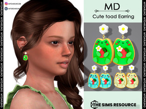 Sims 4 — Cute toad earring Child by Mydarling20 — new mesh base game compatible all lods all maps 6 colors