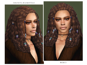 Sims 4 — Chanita Hairstyle by -Merci- — New Maxis Match Hairstyle for Sims4. -24 EA Colours. -For female, teen-elder.