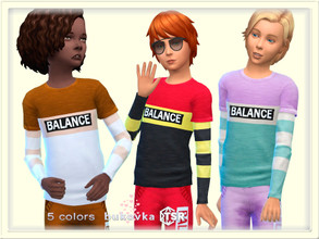 Sims 4 — Shirt Balance  by bukovka — T-shirt for children, girls and boy. Installed standalone, suitable for the base