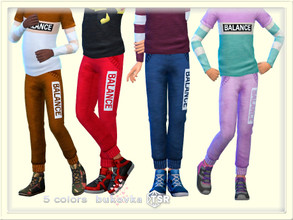 Sims 4 — Pants Balance  by bukovka — Pants for children of both sexes: boys and girls. Installed stand-alone, suitable