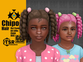 Sims 4 — Chipo Hair by GoAmazons — >Base game compatible hairstyle >Hat compatible >Child (both frames) >26
