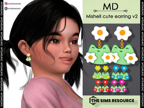 Sims 4 — mishell cute earring v2 Toddler by Mydarling20 — new mesh base game compatible all lods all maps 6 colors