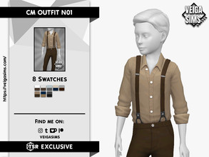 Sims 4 — CM OUTFIT N01 by David_Mtv2 — - For childs only; - 8 swatches; - New mesh with all LODs; - New maps.
