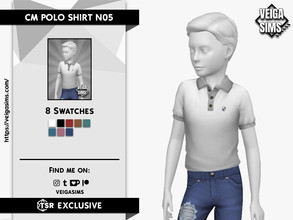 Sims 4 — CM POLO SHIRT N05 by David_Mtv2 — - For childs only; - 8 swatches; - New mesh with all LODs; - New maps.