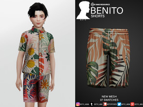 Sims 4 — Benito (Shorts -  Child Version) by Beto_ae0 — Summer pants for boys, Enjoy it - 07 colors - New Mesh - All Lods