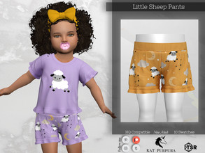 Sims 4 — Little Sheep Pants by KaTPurpura — Sheep Print Pajama Shorts