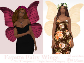 Sims 4 — Fayette Fairy Wings (Not Transparent) by Dissia — Cute fairy wings in many colors Available in 48 swatches Right
