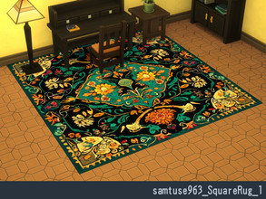 Sims 4 — Square Rug 1 by Samtuse963 — A classic pattern that is pleasant to see. 6 color variations. Category: Decorative