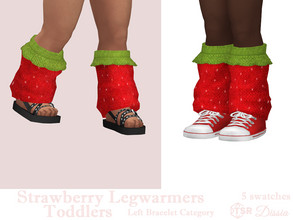 Sims 4 — Strawberry Legwarmers Accessory Toddlers by Dissia — Cute knitted strawberry legwarmers for toddlers Available