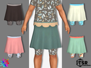 Sims 4 — Toddler Skirt with Leggings - Needs SP Toddler by Pelineldis — Cute skirt with short floral leggings.