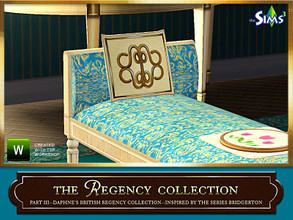 Sims 3 — Daphne's British Regency Deco Pillow by Cashcraft — Decorative designer pillow for the foot of the bed bench.