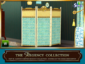 Sims 3 — Daphne's British Regency Dresser Screen by Cashcraft — Privacy is important, it's a dressing screen cloned from
