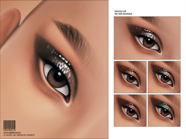 Sims 4 — Eyeliner | N194 | V2 by cosimetic — - Female - 10 Swatches. - 10 Custom thumbnail. - You can find it in the