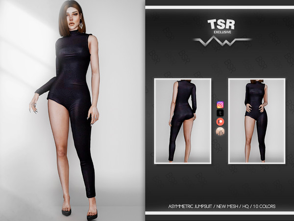 Sims 4 — ASYMMETRIC JUMPSUIT BD868 by busra-tr — 10 colors Adult-Elder-Teen-Young Adult For Female Custom thumbnail