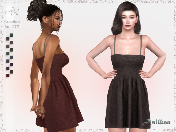 Sims 4 — Creation No: 177 by Asilkan — - 12 Colors - New Mesh (All LODs) - All Texture Maps - HQ Compatible - Custom