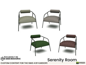 Sims 4 — Serenity Room LivingChair by kardofe — Modern design armchair, cushioned and comfortable, in four colour options