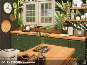 Sims 4 — Galen Kitchen (TSR only CC) by xogerardine — Dark green and black kitchen! x