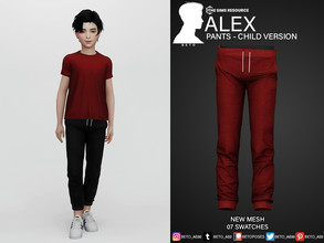 Sims 4 — Alex (Pants - Child Version) by Beto_ae0 — Sports pants for children, Enjoy it - 07 colors - New Mesh - All Lods