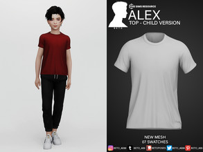 Sims 4 — Alex (Top - Child Version) by Beto_ae0 — Sports shirt for children, Enjoy it - 07 colors - New Mesh - All Lods -