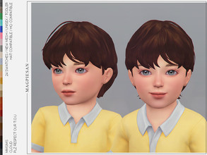Sims 4 — Cloud Hair for Toddler by magpiesan — Short Maxis match hairstyle in 24 colors for Toddler. HQ compatible and