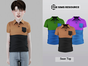 Sims 4 — Sean Polo (Child) by couquett — polo top for Kids - 12 swatches - new mesh - HQ mod Compatible - Custom