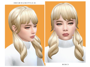 Sims 4 — Dream Hairstyle (C) by -Merci- — New Maxis Match Hairstyle for Sims4. -24 EA Colours. -For girls. -Base Game