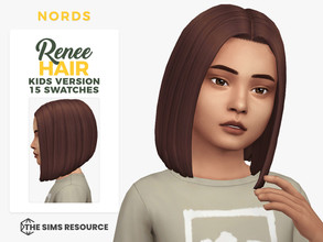 Sims 4 — Renee Hair for Kids by Nords — A classy medium straight and angled bob hairstyle for male and female children