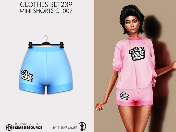 Sims 4 — Clothes SET239 - Mini Shorts C1007 by Daph's — 7 Swatches Compatible with HQ mod Works with all of skins Custom
