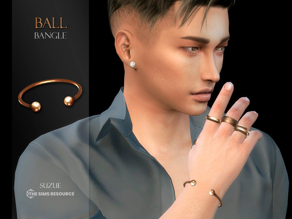 Sims 4 — Ball Bangle by Suzue — -New Mesh (Suzue) -6 Swatches -For Male -HQ Compatible