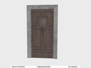 Sims 4 — Bay house - Frontdoor by Syboubou — This is a wooden front door with an opening.