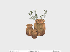 Sims 4 — Bay house - Medium vases with olive branches by Syboubou — This is a bundle of clay vases with olive branches