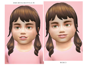 Sims 4 — Dream Hairstyle (T) by -Merci- — New Maxis Match Hairstyle for Sims4. -For toddler. -Base Game compatible. -Hat