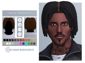 Sims 4 — Rasta Hairstyle by OranosTR — Rasta Hairstyle is a short hairstyle for male sims. This hair has 24 EA colors(New