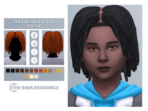 Sims 4 — Rasta Hairstyle (Child) by OranosTR — Rasta Hairstyle is a short hairstyle for child sims. This hair has 15 EA