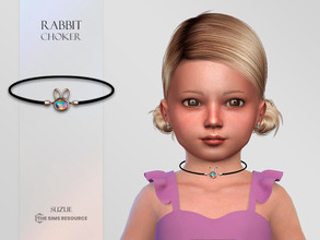Sims 4 — Rabbit Choker Toddler by Suzue — -New Mesh (Suzue) -12 Swatches -For Female -HQ Compatible