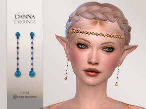Sims 4 — Danna Earrings by Suzue — -New Mesh (Suzue) -5 Swatches -For Female -HQ Compatible