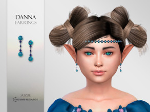 Sims 4 — Danna Earrings Child by Suzue — -New Mesh (Suzue) -5 Swatches -For Female -HQ Compatible